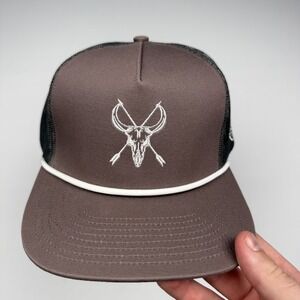 Southern String Hat Co Hat Cap Snap Back One Size Brown Skull Rope Western Mens